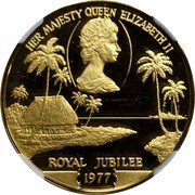 Samoa 100 Tala Elizabeth II's Silver Jubilee 1977 Proof KM# 25 HER MAJESTY QUEEN ELIZABETH II ROYAL JUBILEE 1977 coin reverse Samoa 100 Tala Elizabeth II's Silver Jubilee 1977 Proof KM# 25 HER MAJESTY QUEEN ELIZABETH II ROYAL JUBILEE 1977 coin reverse