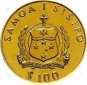 Samoa 100 Tala Kon Tiki 1988 Proof KM# 77 SAMOA I SISIFO FAAVAE I LE ATUA SAMOA $ 100 coin obverse Samoa 100 Tala Kon Tiki 1988 Proof KM# 77 SAMOA I SISIFO FAAVAE I LE ATUA SAMOA $ 100 coin obverse