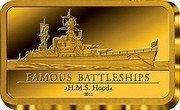 Samoa 100 Tala HMS Hood 2011 Proof KM# 221 FAMOUS BATTLESHIPS HMS HOOD 2011 coin reverse