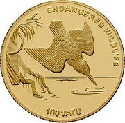 Vanuatu 100 Vatu Kingfisher 1994 Proof KM# 23 ENDANGERED WILDLIFE 100 VATU coin reverse Vanuatu 100 Vatu Kingfisher 1994 Proof KM# 23 ENDANGERED WILDLIFE 100 VATU coin reverse