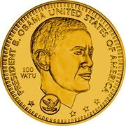 Vanuatu 100 Vatu (Barack Obama) PRESIDENT B. OBAMA UNITED STATES OF AMERICA 100 VATU coin reverse Vanuatu 100 Vatu (Barack Obama) PRESIDENT B. OBAMA UNITED STATES OF AMERICA 100 VATU coin reverse
