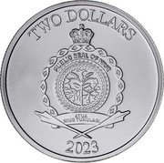 Niue Two Dollars Charles III Roaring Lion 2023  Bullion TWO DOLLARS PUBLIC SEAL OF NIUE ATUA NIUE TUKULAGI 2023 coin obverse Niue Two Dollars Charles III Roaring Lion 2023  Bullion TWO DOLLARS PUBLIC SEAL OF NIUE ATUA NIUE TUKULAGI 2023 coin obverse