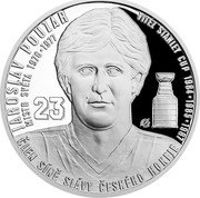Samoa 2 Dollars Czech and Czechoslovak Hockey Legends. Jaroslav Pouzar 2019 ♛Cᴍ 23 CL JAROSLAV POUZAN MISTR SVETÁ 1976 1977 VÍTĚZ STANLEY CUP 1984-1985-1987 ČLEN SINE SLÁVY ČESKÉHO HOKEJE coin reverse