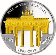 Samoa 2 Dollars Fall of Berlin Wall 2019 HOPE UNITY FALL OF THE BERLIN WALL 1989 - 2019 coin reverse Samoa 2 Dollars Fall of Berlin Wall 2019 HOPE UNITY FALL OF THE BERLIN WALL 1989 - 2019 coin reverse