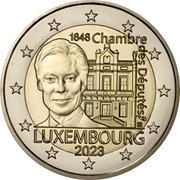 Luxembourg 2 Euro Grand Duke Henri 2023 1848 CHAMBRE DES DÉPUTÉS LËTZEBUERG 2023 coin obverse