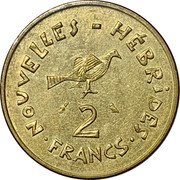Vanuatu 2 Francs Frigate Bird 1970 KM# 5.1 NOUVELLES HÉBRIDES 2 FRANCS coin reverse Vanuatu 2 Francs Frigate Bird 1970 KM# 5.1 NOUVELLES HÉBRIDES 2 FRANCS coin reverse