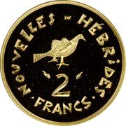 Vanuatu 2 Francs (New Hebrides. Piedfort with Essai) KM# PE17 NOUVELLES HÉBRIDES 2 FRANCS coin reverse Vanuatu 2 Francs (New Hebrides. Piedfort with Essai) KM# PE17 NOUVELLES HÉBRIDES 2 FRANCS coin reverse
