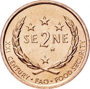 Samoa 2 Sene Tanumafili II FAO 2000 KM# 122 SE 2 NE XXI CENTURY FAO FOOD SECURITY coin reverse Samoa 2 Sene Tanumafili II FAO 2000 KM# 122 SE 2 NE XXI CENTURY FAO FOOD SECURITY coin reverse