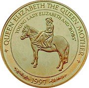 Samoa 2 Tala Lady Elizabeth and Bobs 1997 Proof KM# 176 QUEEN ELIZABETH THE QUEEN MOTHER YOUNG LADY ELIZABETH AND BOBS 1997 coin reverse