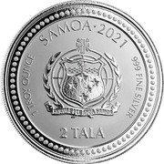 Samoa 2 Tala (Elizabeth II - Alpha & Omega) SAMOA 2021 1 TROY OUNCE 999 FINE SILVER 2 TALA coin obverse Samoa 2 Tala (Elizabeth II - Alpha & Omega) SAMOA 2021 1 TROY OUNCE 999 FINE SILVER 2 TALA coin obverse