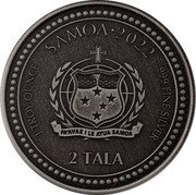 Samoa 2 Tala (Light of Christ. Antique) 1 TROY OUNCE SAMOA 2022 999 FINE SILVER FAʻAVAE I LE ATUA SAMOA 2 TALA coin obverse Samoa 2 Tala (Light of Christ. Antique) 1 TROY OUNCE SAMOA 2022 999 FINE SILVER FAʻAVAE I LE ATUA SAMOA 2 TALA coin obverse