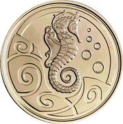 Samoa 2 Tala (Seahorse and Polynesian Tribal Wave Pattern) KM# 494 coin reverse Samoa 2 Tala (Seahorse and Polynesian Tribal Wave Pattern) KM# 494 coin reverse
