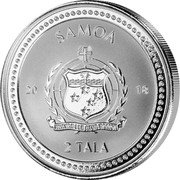 Samoa 2 Tala (Seahorse. Gilded) SAMOA 20 18 FA AVAE I LE ATUA SAMOA 2 TALA coin obverse Samoa 2 Tala (Seahorse. Gilded) SAMOA 20 18 FA AVAE I LE ATUA SAMOA 2 TALA coin obverse