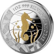 Samoa 2 Tala (Seahorse. Gilded) 1 OZ 999 SILVER SEAHORSE coin reverse Samoa 2 Tala (Seahorse. Gilded) 1 OZ 999 SILVER SEAHORSE coin reverse