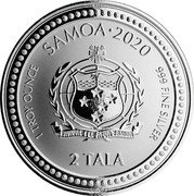 Samoa 2 Tala (Seahorse) 1 TROY OUNCE SAMOA 2020 999 FINE SILVER FA'AVAE I LE ATUA SAMOA 2 TALA coin obverse Samoa 2 Tala (Seahorse) 1 TROY OUNCE SAMOA 2020 999 FINE SILVER FA'AVAE I LE ATUA SAMOA 2 TALA coin obverse