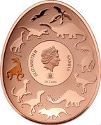 Samoa 20 Cents Beipiaosaurus 2022 ELIZABETH II SAMOA 20 CENTS coin obverse Samoa 20 Cents Beipiaosaurus 2022 ELIZABETH II SAMOA 20 CENTS coin obverse