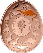 Samoa 20 Cents Momenchisaurus 2022 ELIZABETH II SAMOA 20 CENTS coin obverse Samoa 20 Cents Momenchisaurus 2022 ELIZABETH II SAMOA 20 CENTS coin obverse