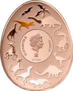 Samoa 20 Cents Tarbosaurus 2022 ELIZABETH II SAMOA 20 CENTS coin obverse Samoa 20 Cents Tarbosaurus 2022 ELIZABETH II SAMOA 20 CENTS coin obverse