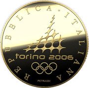 Italy 20 Euro (Olympic Heritage. Turin 2006) REPUBBLICA ITALIANA PETRASSI coin obverse Italy 20 Euro (Olympic Heritage. Turin 2006) REPUBBLICA ITALIANA PETRASSI coin obverse