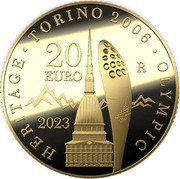 Italy 20 Euro (Olympic Heritage. Turin 2006) TORINO 2006 OLYMPIC HERITAGE 20 EURO 2023 R coin reverse Italy 20 Euro (Olympic Heritage. Turin 2006) TORINO 2006 OLYMPIC HERITAGE 20 EURO 2023 R coin reverse