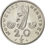 Vanuatu 20 Francs New Hebrides. Essai 1967  KM# E3 NOUVELLES HÉBRIDES 20 F coin reverse Vanuatu 20 Francs New Hebrides. Essai 1967  KM# E3 NOUVELLES HÉBRIDES 20 F coin reverse