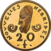 Vanuatu 20 Francs (New Hebrides. Piedfort with Essai) KM# PE8 NOUVELLES HÉBRIDES 20F coin reverse Vanuatu 20 Francs (New Hebrides. Piedfort with Essai) KM# PE8 NOUVELLES HÉBRIDES 20F coin reverse
