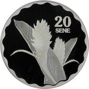Samoa 20 Sene Alpinia Purpurata 2011 Proof KM# 169a 20 SENE coin reverse