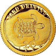 Vanuatu 20 Vatu Turtle. Sand Drawing 2011 Proof KM# 67 SAND DRAWING 20 VATU coin reverse Vanuatu 20 Vatu Turtle. Sand Drawing 2011 Proof KM# 67 SAND DRAWING 20 VATU coin reverse
