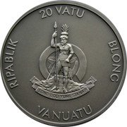 Vanuatu 20 Vatu Raccoon 2013 Proof, Antique patina KM# 89 LONG GOD YUMI STANAP 20 VATU RIPABLIK BLONG VANUATU coin obverse Vanuatu 20 Vatu Raccoon 2013 Proof, Antique patina KM# 89 LONG GOD YUMI STANAP 20 VATU RIPABLIK BLONG VANUATU coin obverse