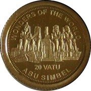 Vanuatu 20 Vatu Abu Simbel 2013 Proof KM# 86 ABU SIMBEL WONDERS OF THE WORLD 20 VATU coin reverse Vanuatu 20 Vatu Abu Simbel 2013 Proof KM# 86 ABU SIMBEL WONDERS OF THE WORLD 20 VATU coin reverse