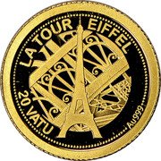 Vanuatu 20 Vatu Eiffel Tower 2013 Proof KM# 80 LA TOUR EIFFEL 20 VATU AU999 coin reverse Vanuatu 20 Vatu Eiffel Tower 2013 Proof KM# 80 LA TOUR EIFFEL 20 VATU AU999 coin reverse