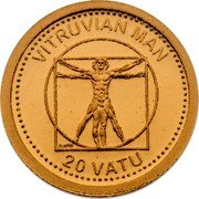 Vanuatu 20 Vatu Vitruvian Man 2013 Proof KM# 78 VITRUVIAN MAN 20 VATU coin reverse Vanuatu 20 Vatu Vitruvian Man 2013 Proof KM# 78 VITRUVIAN MAN 20 VATU coin reverse