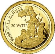 Vanuatu 20 Vatu (Bastille Day) PRISE DE LA BASTILLE 20 VATU AU999 coin reverse Vanuatu 20 Vatu (Bastille Day) PRISE DE LA BASTILLE 20 VATU AU999 coin reverse