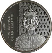 Vanuatu 20 Vatu Charlemagne 2022  Proof 2022 1275TH ANNIVERSARY CHARLEMAGNE ONE OUNCE FINE SILVER 999 coin reverse Vanuatu 20 Vatu Charlemagne 2022  Proof 2022 1275TH ANNIVERSARY CHARLEMAGNE ONE OUNCE FINE SILVER 999 coin reverse
