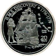 Vanuatu 20 Vatu (HMS Discovery. James Cook) JAMES COOK H.M.S. DISCOVERY 20 VATU 1776-1779 coin reverse Vanuatu 20 Vatu (HMS Discovery. James Cook) JAMES COOK H.M.S. DISCOVERY 20 VATU 1776-1779 coin reverse