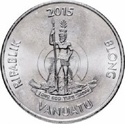 Vanuatu 20 Vatu Village Leaders 2015  KM# 129 2015 RIPABLIK BLONG VANUATU LONG GOD YUMI STANAP coin obverse Vanuatu 20 Vatu Village Leaders 2015  KM# 129 2015 RIPABLIK BLONG VANUATU LONG GOD YUMI STANAP coin obverse