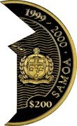 Samoa 200 Tala People and Buildings ND Proof KM# 130 1999-2000 SAMOA $200 coin obverse Samoa 200 Tala People and Buildings ND Proof KM# 130 1999-2000 SAMOA $200 coin obverse