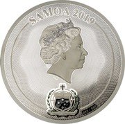 Samoa 25 Dollars (20th Anniversary African Elephant coin) SAMOA 2019 092 / 500 coin obverse Samoa 25 Dollars (20th Anniversary African Elephant coin) SAMOA 2019 092 / 500 coin obverse
