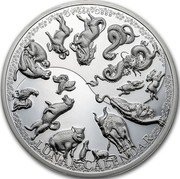 Samoa 25 Dollars (Chinese Zodiac Lunar Calendar) LUNAR CALENDAR 888G 999AG coin reverse Samoa 25 Dollars (Chinese Zodiac Lunar Calendar) LUNAR CALENDAR 888G 999AG coin reverse