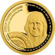 Samoa 25 Dollars Czech Tennis Legends. Martina Navratilova 2018 ♛Cᴍ CZECH TENNIS LEGEND MARTINA NAVRATILOVA MD coin reverse Samoa 25 Dollars Czech Tennis Legends. Martina Navratilova 2018 ♛Cᴍ CZECH TENNIS LEGEND MARTINA NAVRATILOVA MD coin reverse