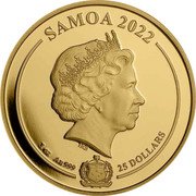 Samoa 25 Dollars Daffy Duck 2022 SAMOA 2022 IRB 1 OZ AU999 25 DOLLARS coin obverse Samoa 25 Dollars Daffy Duck 2022 SAMOA 2022 IRB 1 OZ AU999 25 DOLLARS coin obverse