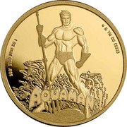 Samoa 25 Dollars (DC Comics. Aquaman) 1OZ FINE GOLD .999 © & TM DC (S22) AQUAMAN coin reverse Samoa 25 Dollars (DC Comics. Aquaman) 1OZ FINE GOLD .999 © & TM DC (S22) AQUAMAN coin reverse