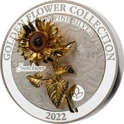 Samoa 25 Dollars (Sunflower) GOLDEN FLOWER COLLECTION 1 KG .999 FINE SILVER 2022 SUNFLOWER coin reverse Samoa 25 Dollars (Sunflower) GOLDEN FLOWER COLLECTION 1 KG .999 FINE SILVER 2022 SUNFLOWER coin reverse