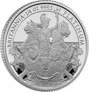 UK 25 Pounds (Charles III. Britannia) BRITANNIA 1/4 OZ 999.5 PLATINUM J.O 2023 coin reverse
