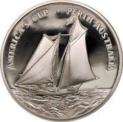 Samoa 25 Tala America's Cup trophy 1987 Proof KM# 67 AMERICA'S CUP PERTH - AUSTRALIA 1987 coin reverse Samoa 25 Tala America's Cup trophy 1987 Proof KM# 67 AMERICA'S CUP PERTH - AUSTRALIA 1987 coin reverse