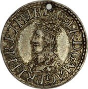 UK 3 Pence (Charles I Pattern) CAR D G MAG BRIT FR ET HIB R coin obverse