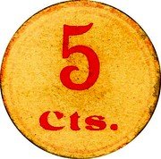 Spain 5 Centimos (Calella) 5 CTS. coin reverse Spain 5 Centimos (Calella) 5 CTS. coin reverse