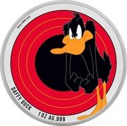 Samoa 5 Dollars Daffy Duck. Coloured 2022 TM & © WBEI (S22) DAFFY DUCK 1 OZ AG .999 coin reverse Samoa 5 Dollars Daffy Duck. Coloured 2022 TM & © WBEI (S22) DAFFY DUCK 1 OZ AG .999 coin reverse