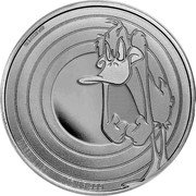 Samoa 5 Dollars (Daffy Duck) TM & © WBEI (S22) DAFFY DUCK 1 OZ AG .999 coin reverse Samoa 5 Dollars (Daffy Duck) TM & © WBEI (S22) DAFFY DUCK 1 OZ AG .999 coin reverse