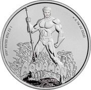 Samoa 5 Dollars (DC Comics. Aquaman) 1OZ FINE SILVER .999 © & TM DC (S22) AQUAMAN coin reverse